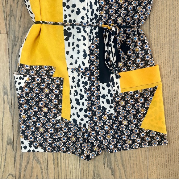 Topshop Women’s Spaghetti Strap Bohemian Patchwork Romper Size US 2 - Picture 4 of 16